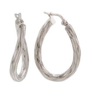Milor Made In Italy Sterling Wavy Hoop Earrings